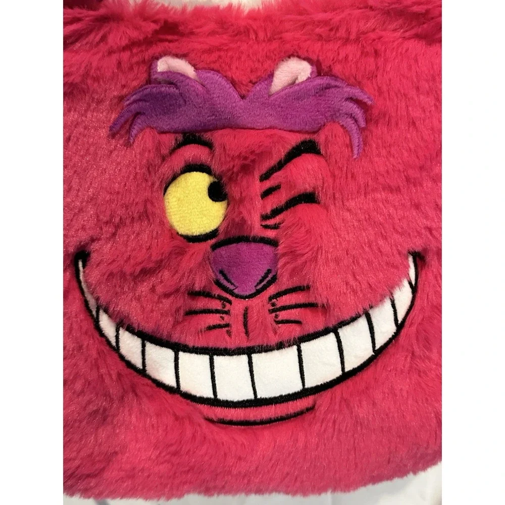 Disney Cheshire Cat Plush Handbag Pink Alice in Wonderland Faux Fur Disney Store